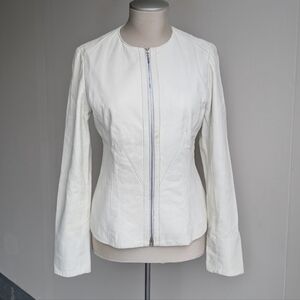 Danier White Leather Jacket